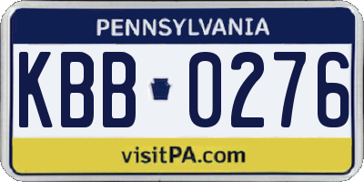 PA license plate KBB0276