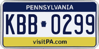 PA license plate KBB0299