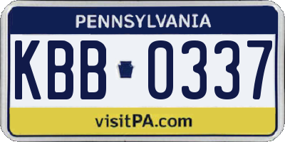 PA license plate KBB0337