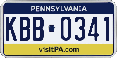 PA license plate KBB0341