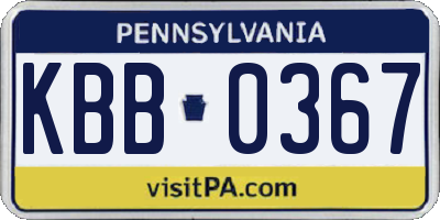 PA license plate KBB0367