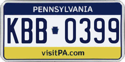 PA license plate KBB0399