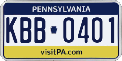 PA license plate KBB0401