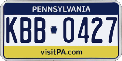 PA license plate KBB0427
