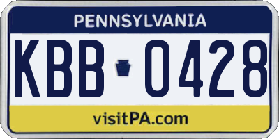 PA license plate KBB0428