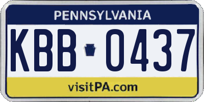 PA license plate KBB0437