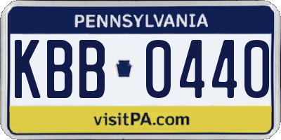 PA license plate KBB0440