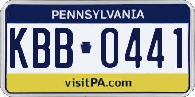 PA license plate KBB0441