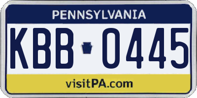 PA license plate KBB0445