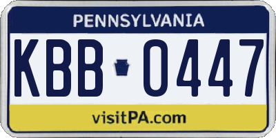 PA license plate KBB0447