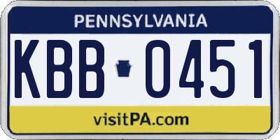 PA license plate KBB0451
