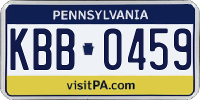 PA license plate KBB0459