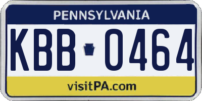 PA license plate KBB0464
