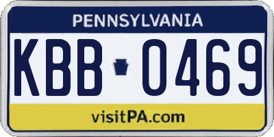 PA license plate KBB0469