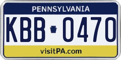 PA license plate KBB0470