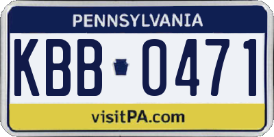 PA license plate KBB0471