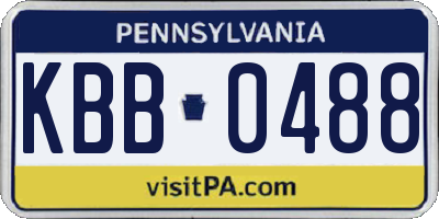 PA license plate KBB0488