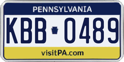 PA license plate KBB0489