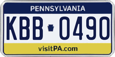 PA license plate KBB0490