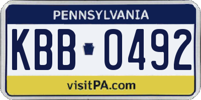 PA license plate KBB0492