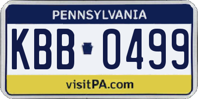 PA license plate KBB0499