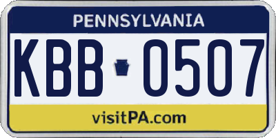 PA license plate KBB0507