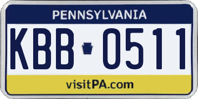 PA license plate KBB0511