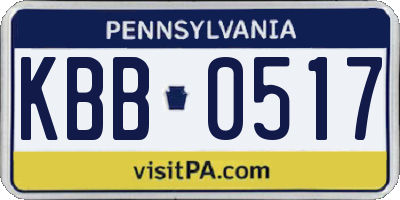 PA license plate KBB0517