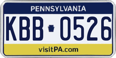 PA license plate KBB0526