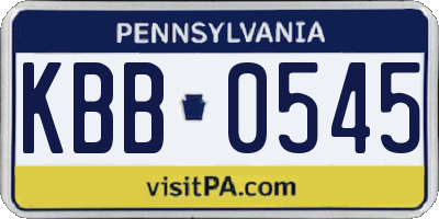 PA license plate KBB0545