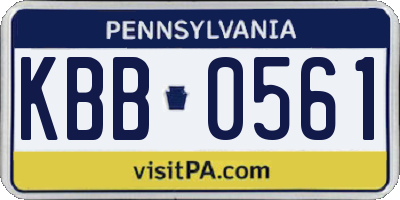 PA license plate KBB0561