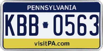 PA license plate KBB0563