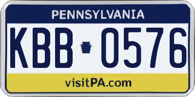 PA license plate KBB0576