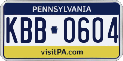 PA license plate KBB0604