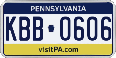 PA license plate KBB0606