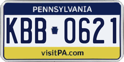 PA license plate KBB0621