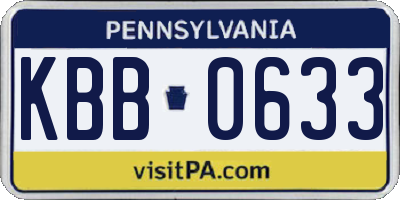 PA license plate KBB0633