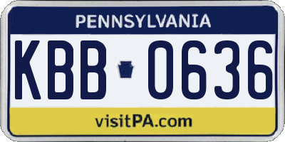 PA license plate KBB0636