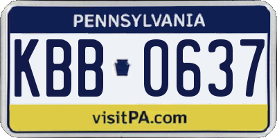 PA license plate KBB0637
