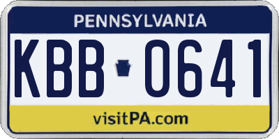 PA license plate KBB0641