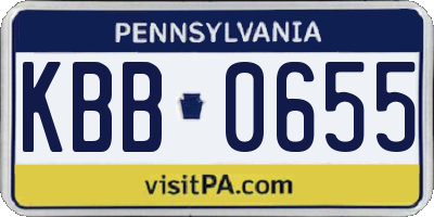 PA license plate KBB0655