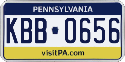 PA license plate KBB0656