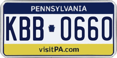 PA license plate KBB0660