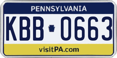 PA license plate KBB0663