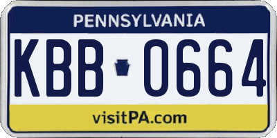 PA license plate KBB0664