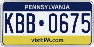 PA license plate KBB0675