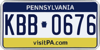PA license plate KBB0676