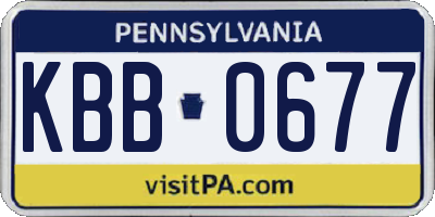 PA license plate KBB0677