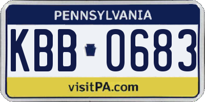 PA license plate KBB0683