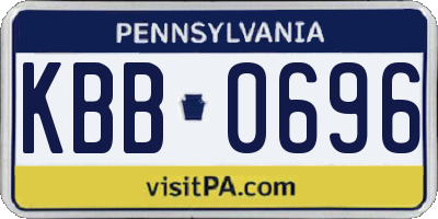 PA license plate KBB0696